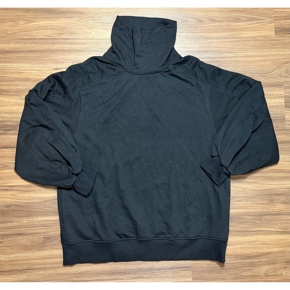 Nap Loungewear Black Boxy Oversized Turtle Neck Cotton Blend Sweatshirt Sz S